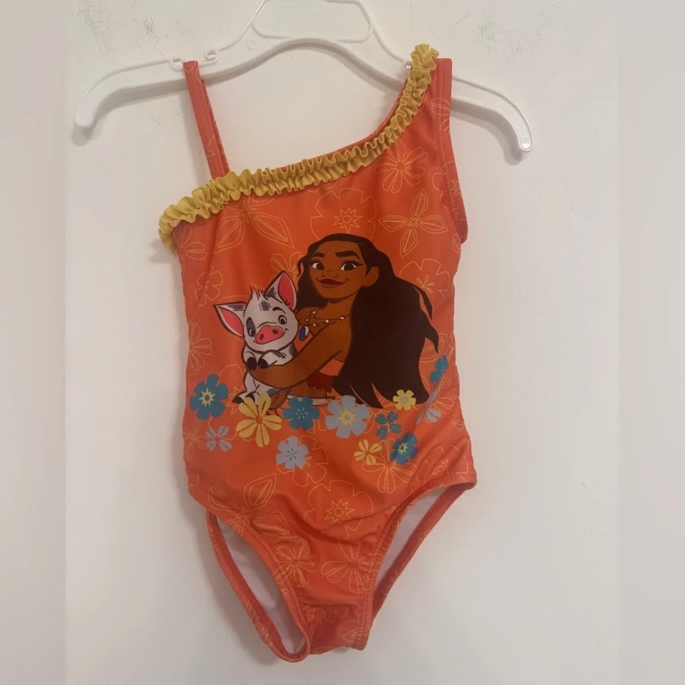 Disney Moana 2t Orange and Yellow Swimsuit